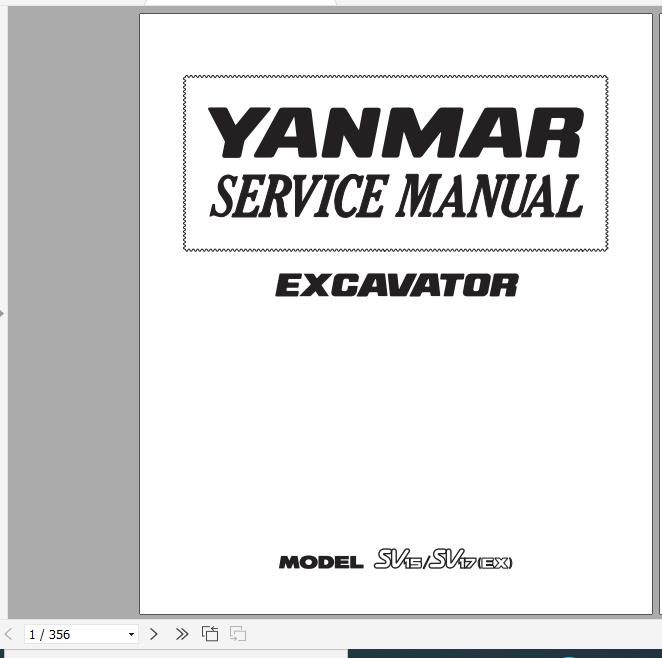 Yanmar Crawler Excavators SV15 SV17EX Service Manuals EN PDF 1