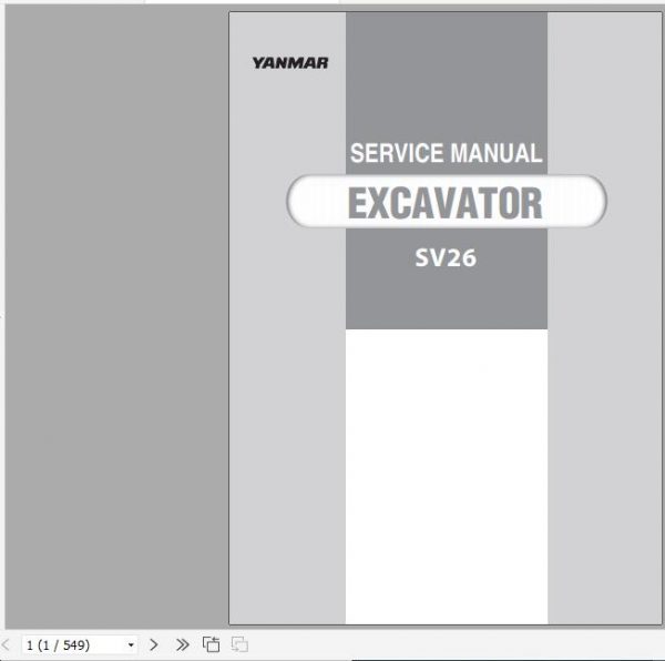 Yanmar Crawler Excavators SV26 Service Manuals EN PDF 1