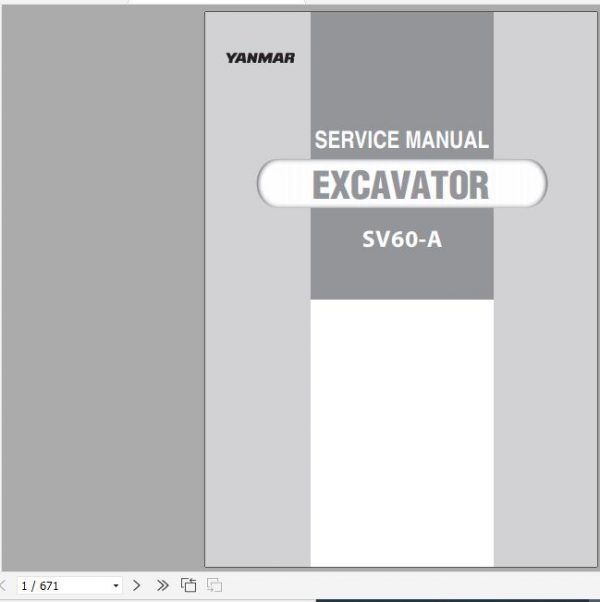 Yanmar Crawler Excavators SV60 A Service Manuals EN PDF 1