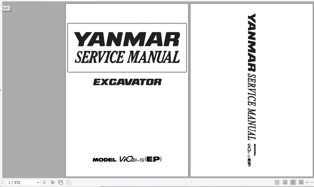 Yanmar Crawler Excavators VIO10 2 Service Manuals EN PDF 1