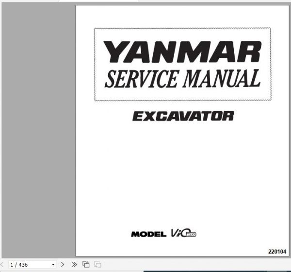 Yanmar Crawler Excavators VIO20 Service Manuals EN PDF 1