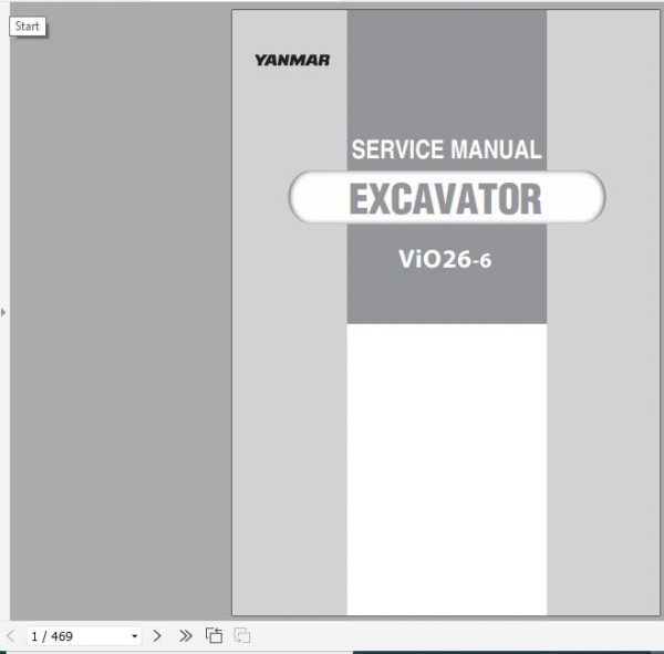 Yanmar Crawler Excavators VIO26 6 Service Manuals EN PDF 1