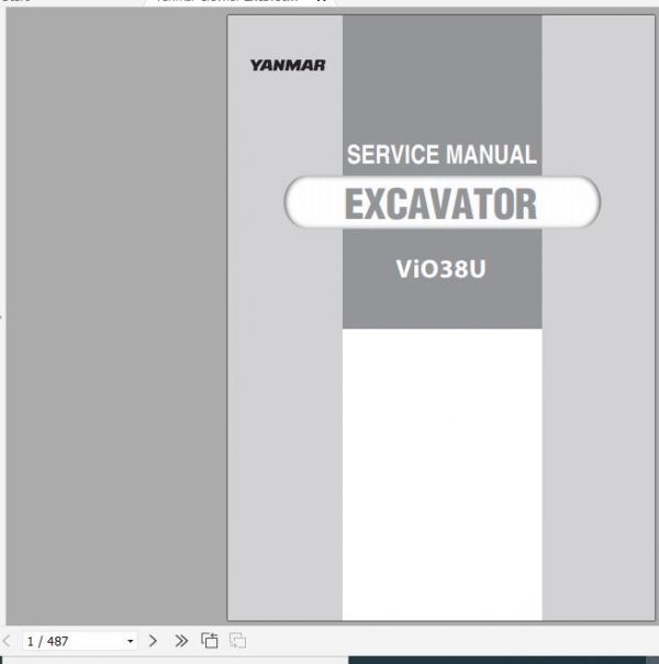 Yanmar Crawler Excavators VIO38U Service Manuals EN PDF 1