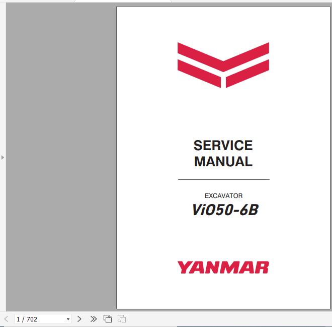 Yanmar Crawler Excavators VIO50 6B Service Manuals EN PDF 1