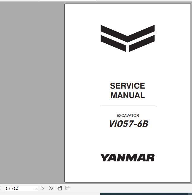 Yanmar Crawler Excavators VIO57 6B Service Manuals EN PDF 1