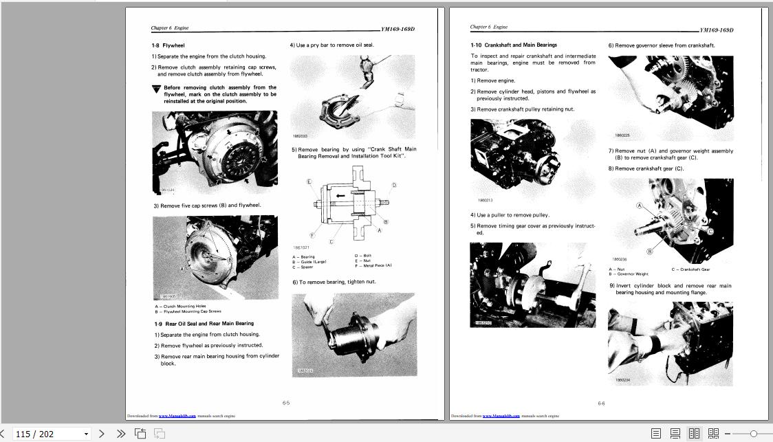 Yanmar Diesel Tractor YM169 YM169D Service Manual