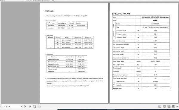 Yanmar Mini Excavator B03 Electrical Wiring Diagrams Parts Catalog 1