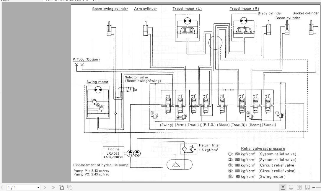 Yanmar Mini Excavator B05 Hydraulic Diagrams