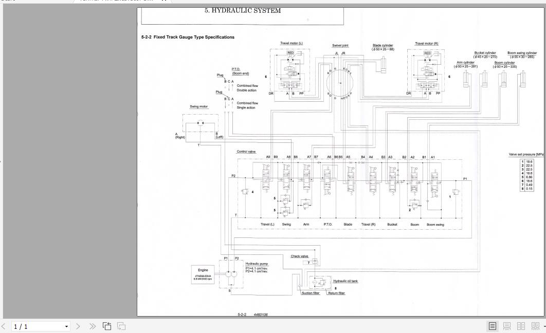Yanmar Mini Excavator B08 3 Hydraulic Diagrams 4460106