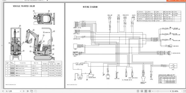 Yanmar Mini Excavator B08 3 USA Australia Electrical Wiring Diagrams Parts Catalog 2
