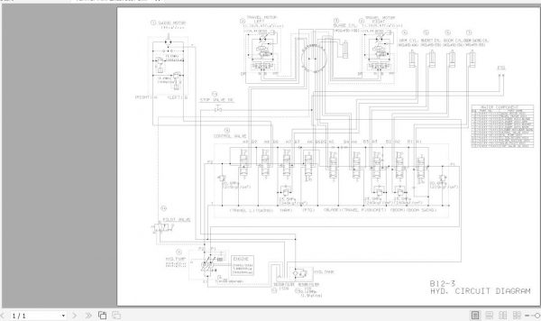 Yanmar Mini Excavator B12 3 Hydraulic Diagrams