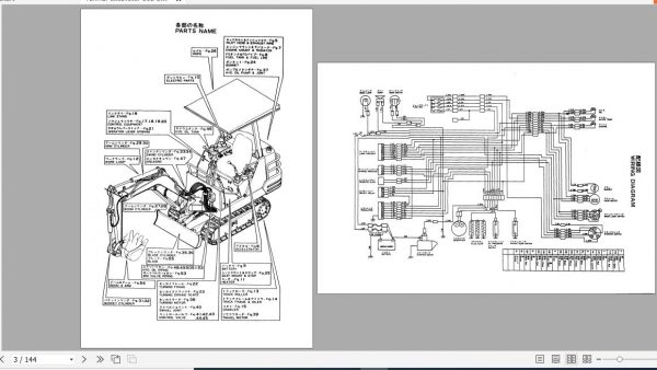 Yanmar Mini Excavator B12 B17 Electrical Wiring Diagrams Parts Catalog 2
