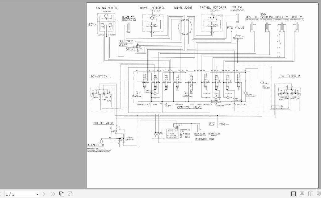 Yanmar Mini Excavator B15EX Hydraulic Diagrams