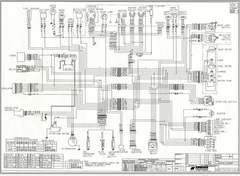 Yanmar Mini Excavator B15EX Wiring Diagrams Z172194 1010