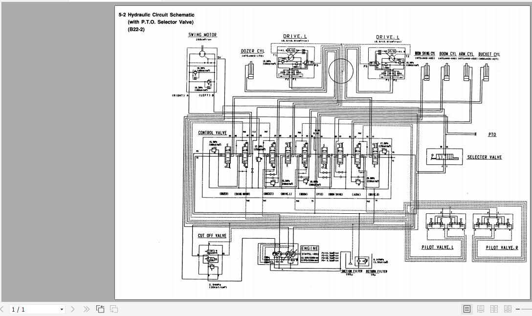 Yanmar Mini Excavator B22 2 Hydraulic Diagrams