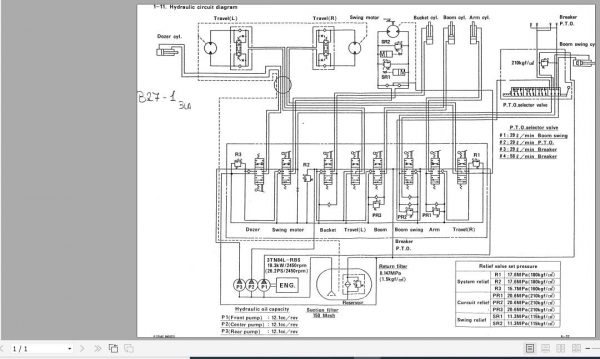 Yanmar Mini Excavator B27 1 Hydraulic Diagrams