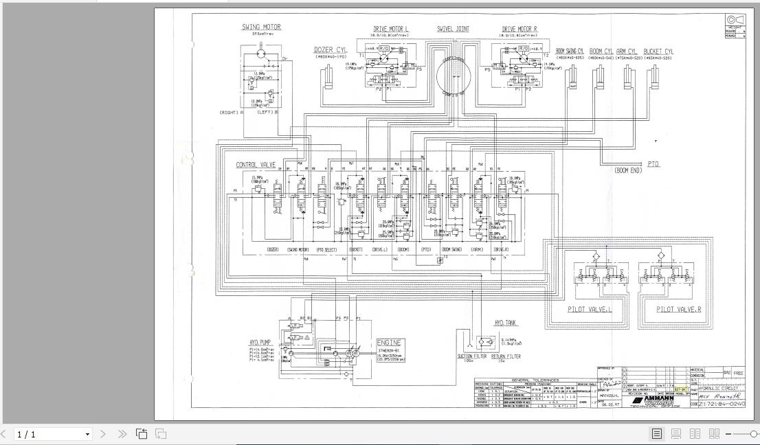 Yanmar Mini Excavator B27 2A Hydraulic Diagrams Z172184 0240