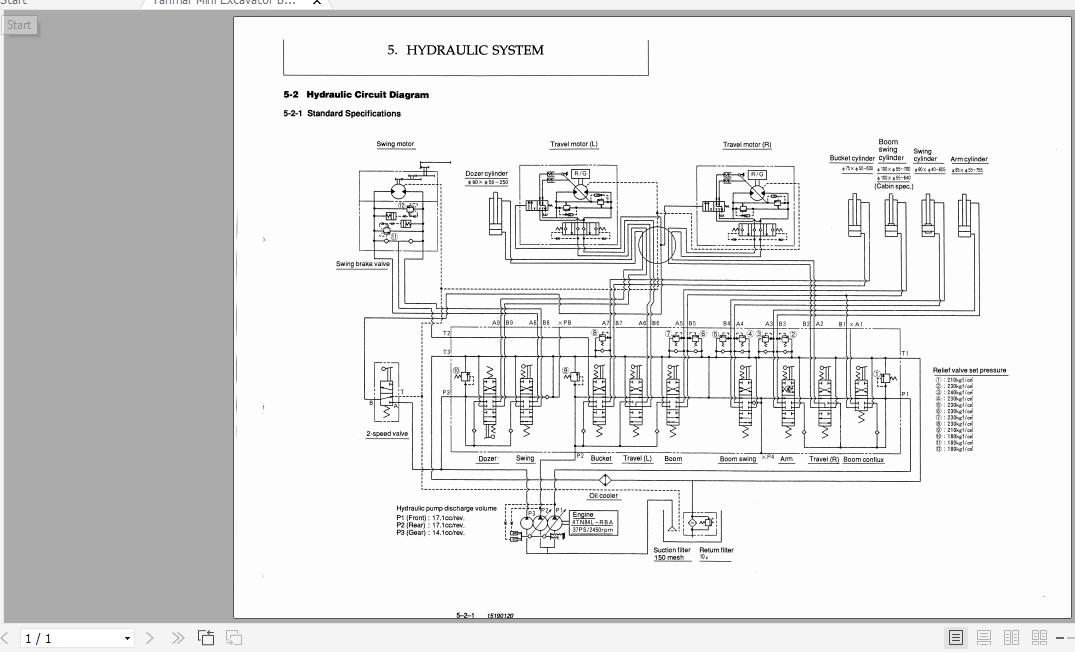 Yanmar Mini Excavator B50 1 Hydraulic Diagrams 15190120 1