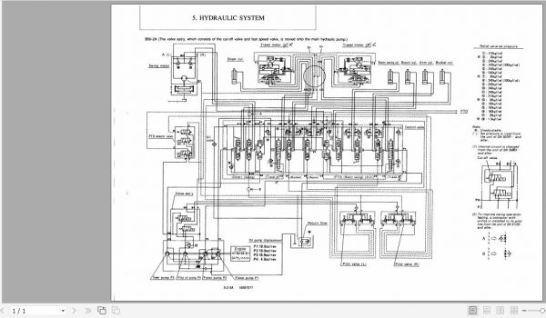 Yanmar Mini Excavator B50 2A Hydraulic Diagrams 16597071