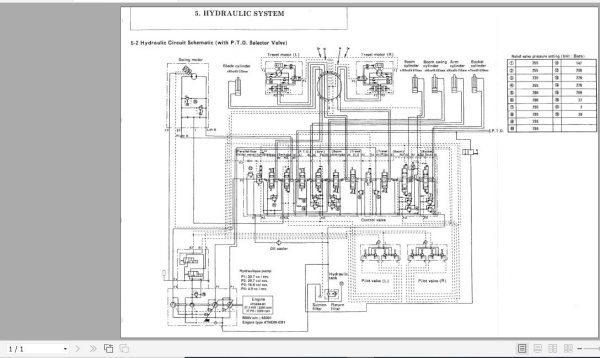 Yanmar Mini Excavator B50 Hydraulic Diagrams