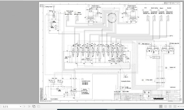 Yanmar Mini Excavator VIO15 2A Hydraulic Diagrams Z172A55 7070A1