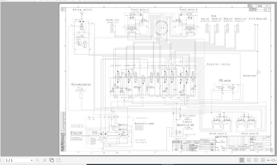 Yanmar Mini Excavator ViO20 Hydraulic Diagrams Z172481 7050D