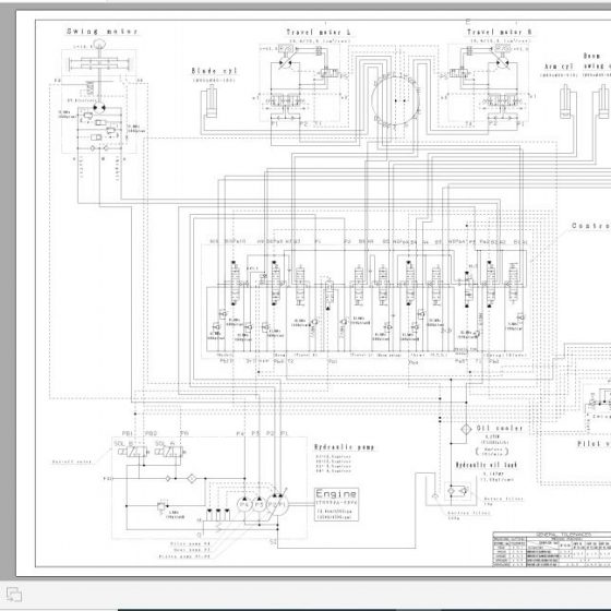 Yanmar Mini Excavator ViO352 Hydraulic Diagrams 4630010