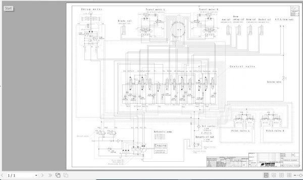 Yanmar Mini Excavator ViO35 3 Hydraulic Diagrams Z172484 7060D