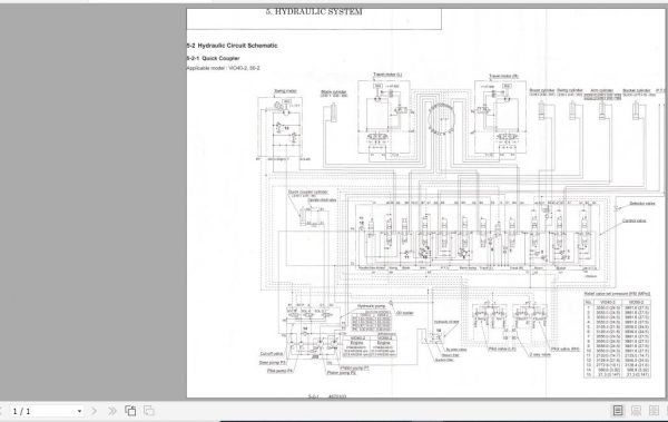 Yanmar Mini Excavator ViO40 2 ViO50 2 Hydraulic Diagrams 4670103