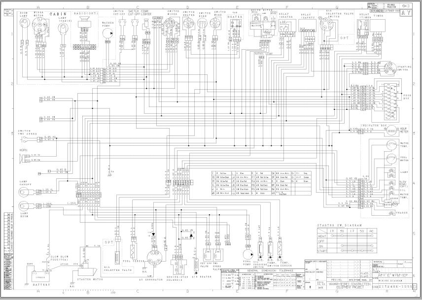 Yanmar Mini Excavator ViO45 ViO55 Wiring Diagrams Z172486 1050D