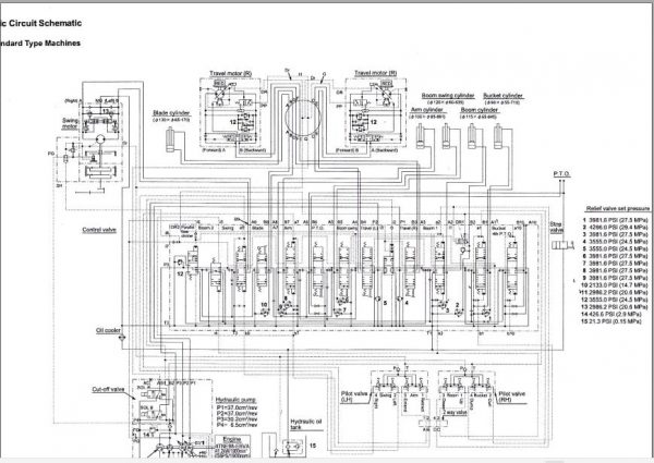Yanmar Mini Excavator ViO75 Hydraulic Diagrams