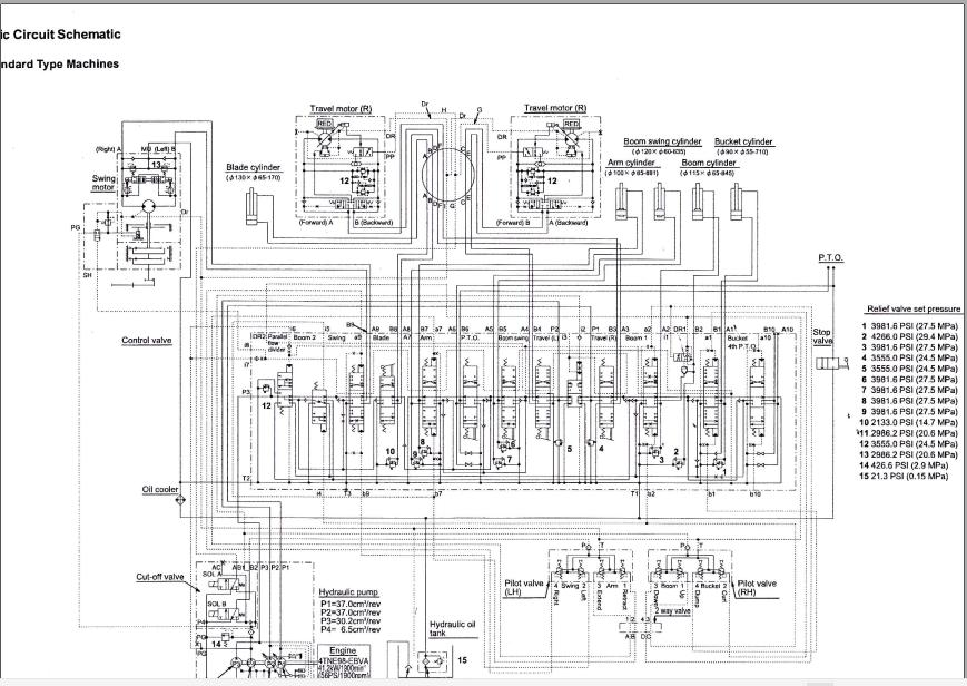 Yanmar Mini Excavator ViO75 Hydraulic Diagrams
