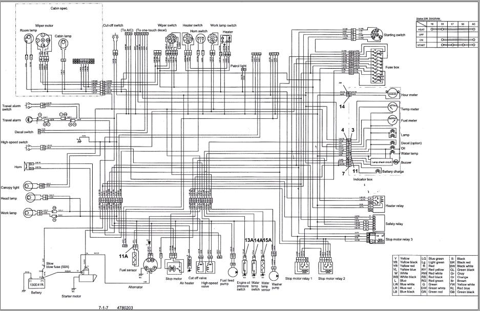 Yanmar Mini Excavator ViO75 Wiring Diagrams 4780203
