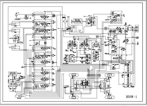 Yanmar Wheel Excavator B55W 1 Hydraulic Diagrams