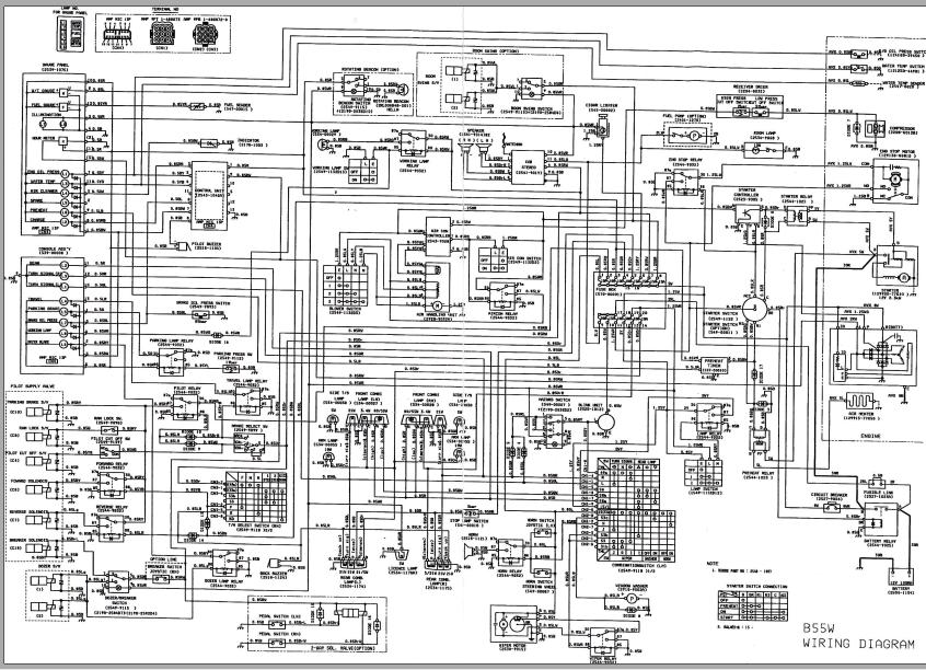 Yanmar Wheel Excavator B55W Wiring Diagrams