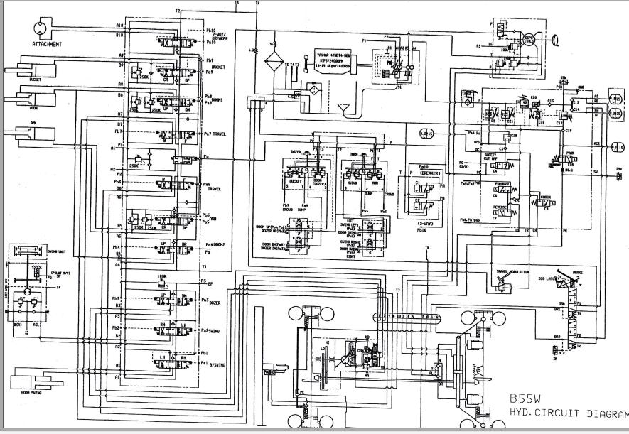 Yanmar Wheeled Excavators B55W Wiring Diagrams