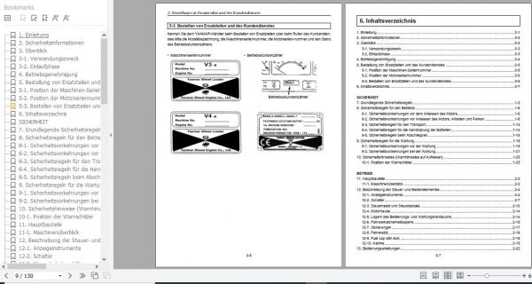 Yanmar Wheeled Loader V3 5 V4 5 Operating Maintenance Manual DE PDF 2 1