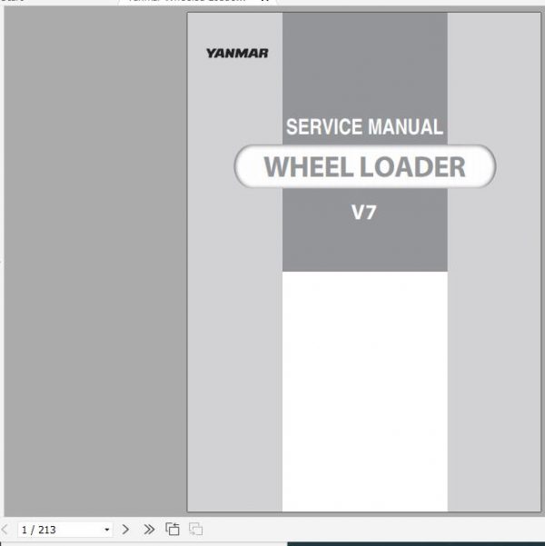 Yanmar Wheeled Loader V7 Service Manuals EN PDF 1