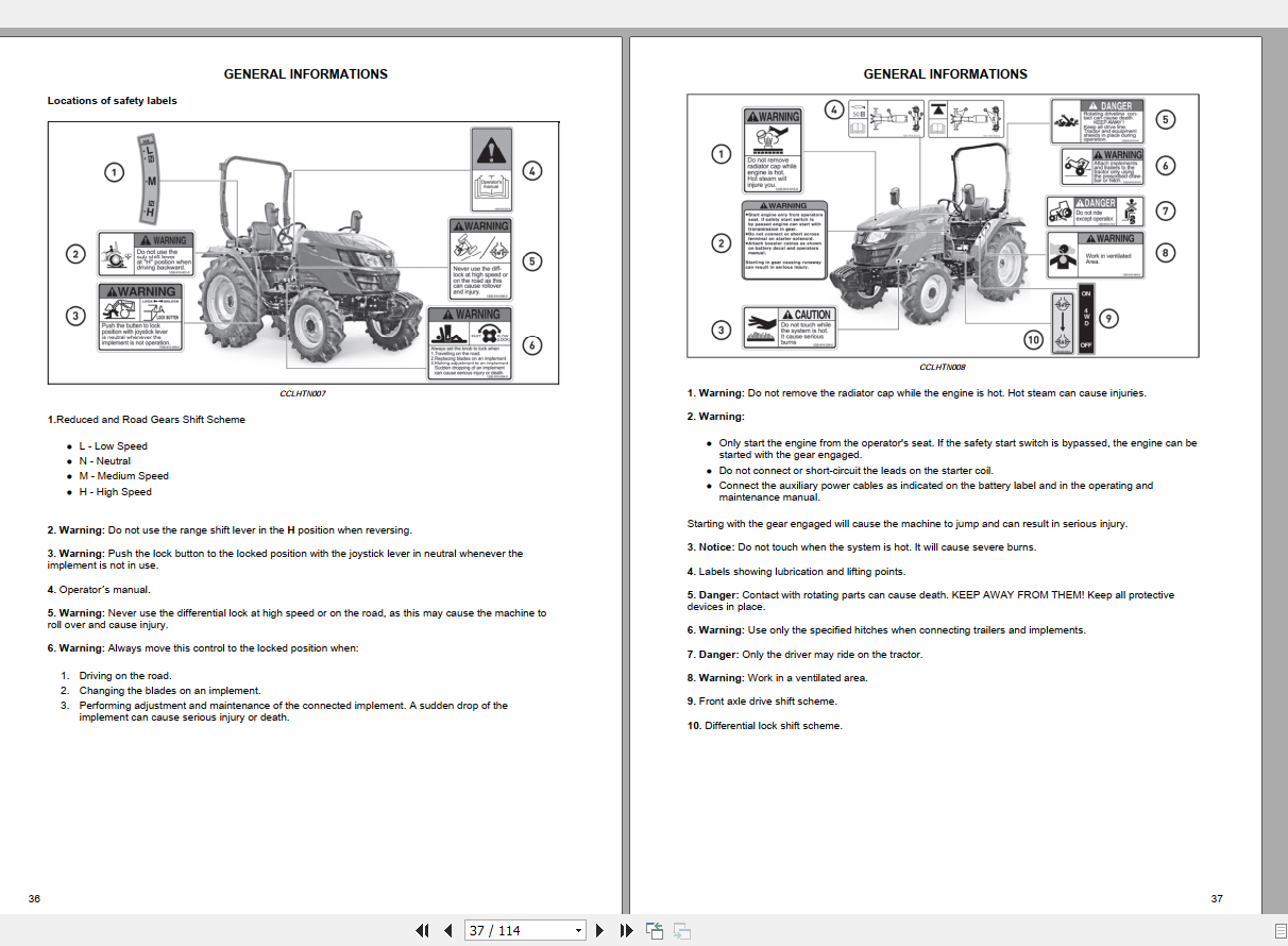 Zetor Tractor Compax CL 35 40 Operator's Manual