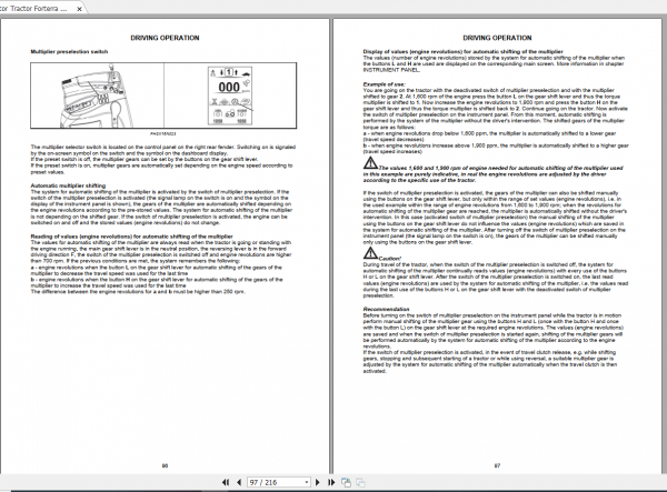 Zetor Tractor Forterra HSX 120 130 140 2020 Operators Manual