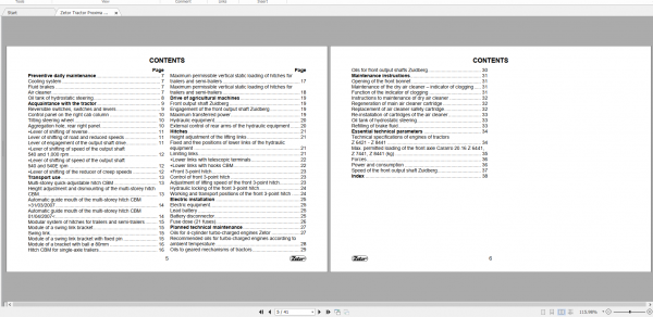 Zetor Tractor Proxima 6421 8441 Tier III 2008 Supplement Operators Manual