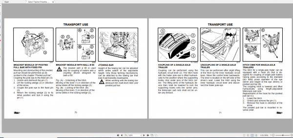 Zetor Tractor Proxima HS 70 80 90 100 2013 Operators Manual
