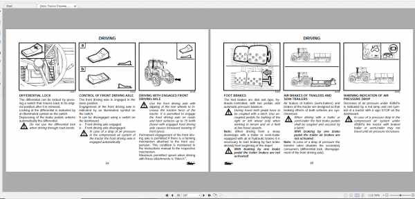 Zetor Tractor Proxima Plus 85 95 105 2011 Operators Manual