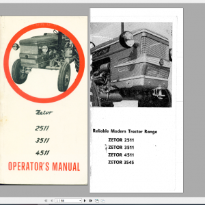 Zetor Tractor UR I 2511 4511 Operators Manual 1