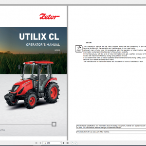 Zetor Tractor Utilix CL 45 55 2019 Operators Manual
