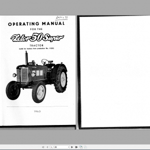 Zetor Tractor Z 50 Super Operators Manual 1