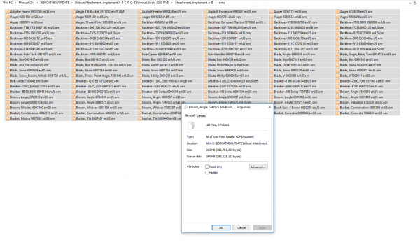 Bobcat Attachment Implement A B C P Q Z Service Library 2020 DVD 1