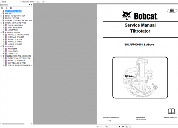 Bobcat Attachment Implement A B C P Q Z Service Library 2020 DVD 6