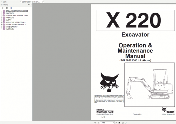 Bobcat Excavator Service Library 2020 DVD 3