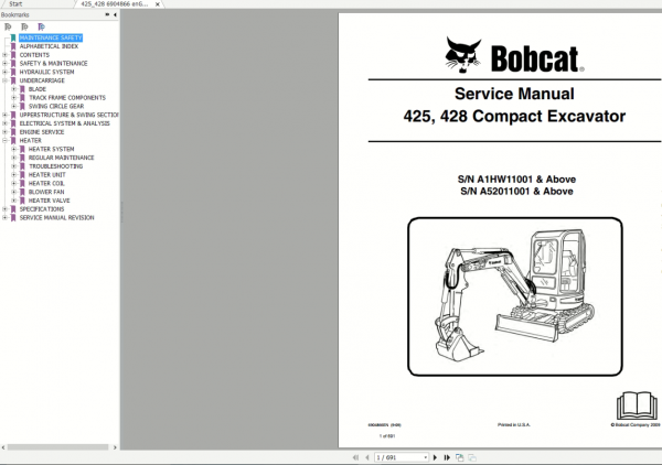 Bobcat Excavator Service Library 2020 DVD 4